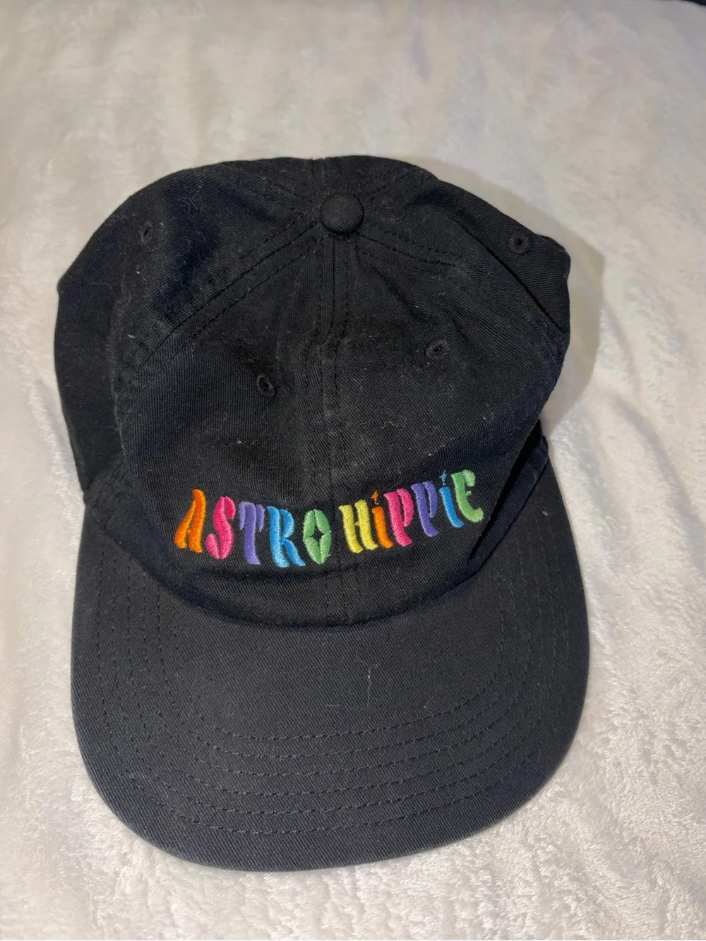GRiZ (DJ) Astro Hippie Rainbow Embroidery Black Baseball Cap
